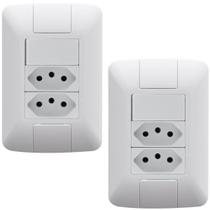 2 Conjunto Interruptor Simples 6A + 2 Tomada 20A 250V Aria 2 Conjunto Interruptor Simples 6A + 2 Tomada 20A 250V Aria