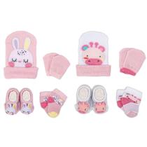 2 Conjuntos Bebê Menina Meias Toucas Luvas Pantufas Recém Nascido Enxoval Saída Maternidade