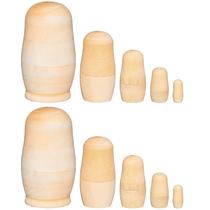 2 conjuntos de bonecas russas DIY Nesting Dolls Chalyna Unpainted para crianças