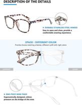 2 Conjuntos de Óculos Anti-Azul (Transparente + Estampa Leopardo)(O