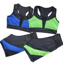2 Conjuntos Roupa de Academia Feminino Top E Short Bermuda 2 Conjuntos Roupa de Academia Feminino Top E Short Bermuda