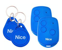 2 Controle 2 Chaveiros Tags P/ Portão Condomínio Linear Hcs - Azul