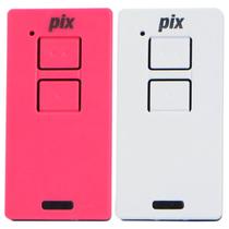 2 Controle Portão Alarme Cerca 2 Canais Tx Pix 433,92mhz Garen Ppa Zap Rcg Seg Rosa Branco