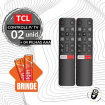 2 Controles Remoto Para TV LCD TCL Smart 4K Android + Pilhas