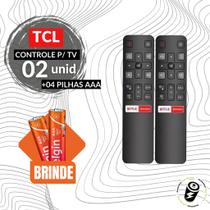 2 Controles Remoto Para Tv LCD TCL Smart 4K Android + Pilhas