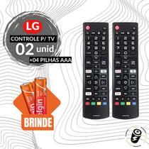 2 Controles Remoto Para Tv LG Smart Netflix Primevideo + Pilhas - Kapbom