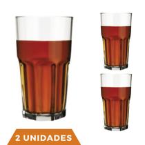 2 Copo Bristol Redondo Luxo Vidro Transparente 410ml Nadir