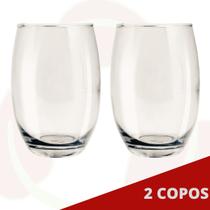 2 Copo California Clássico de Vidro Transparente Água Suco 440ML