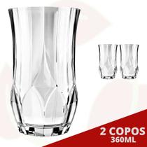 2 Copo Ópera Redondo Transparente 360ML Água Suco Drink Nadir 2 Copo Ópera Redondo Transparente 360ML Água Suco Drink Nadir