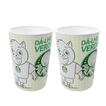 2 Copo Plástico Estampado para Suco Refri e Café do Palmeiras Verdão Oficial