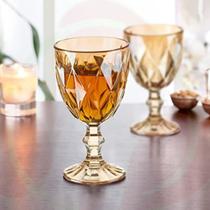 2 Copo Taça Diamond Ambar Metalizada 330ML Vinho Buffet 2 Copo Taça Diamond Ambar Metalizada 330ML Vinho Buffet