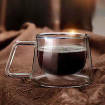 2 Copo Vidro Duplo Parede Para Café Chá Drink 200ml C/alça 2 Copo Vidro Duplo Parede Para Café Chá Drink 200ml C/alça