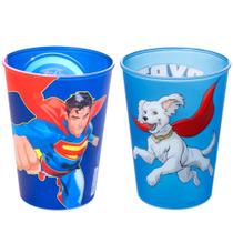 2 Copos 320ml Super Homem Plasútil Infantil para Suco e Água 2 Copos 320ml Super Homem Plasútil Infantil para Suco e Água