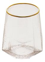 2 Copos Baixos Com Borda Dourada Wolff Taj De Cristal 550ml