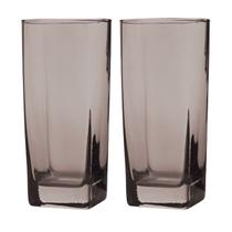 2 Copos Bali Quadrado 320ml Colorido Mesa Lindo Luxo Cinza