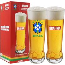 2 Copos Bola Seleção Brasileira Copa Do Mundo Brahma 420ml