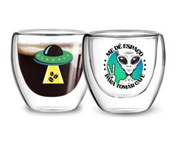2 Copos Café 80Ml Vidro Borossilicato Personalizado E.T 2 Copos Café 80Ml Vidro Borossilicato Personalizado E.T