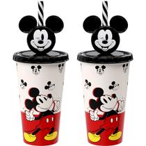 2 Copos com Orelhas Mickey 500ml Estampado para Café Refrigerante Suco Infantil