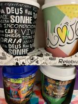 2 Copos com tampa Love Mix 450 ml 2 Copos com tampa Love Mix 450 ml