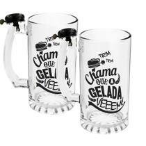 2 Copos De Chopp Cerveja Vidro 450ml Com Sino Campainha 2 Copos De Chopp Cerveja Vidro 450ml Com Sino Campainha