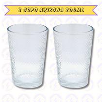 2 Copos de Vidro Arizona 200ML Transparentes e Resistentes