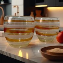 2 Copos de Vidro Duplo para Expresso Pintado a Mão 80 ml Coleção Listras Douradas - Lembrei de Você 2 Copos de Vidro Duplo para Expresso Pintado a Mão 80 ml Coleção Listras Douradas - Lembrei de Você
