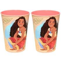 2 Copos Estampa da Moana 320ml Infantil Plasútil Livre de BPA p/ Suco