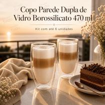2 Copos Parede Dupla de Vidro Borossilicato 470 ml - Flux 2 Copos Parede Dupla de Vidro Borossilicato 470 ml - Flux