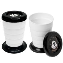 2 Copos Portátil Retrátil do Mickey 330ml Portátil Infantil