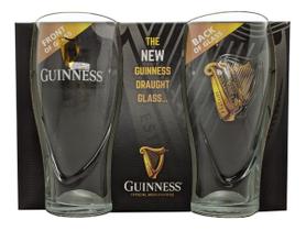 2 Copos Tipo Pint em Vidro Cerveja Escura Guinness - 600ml - Produto Oficial Diageo