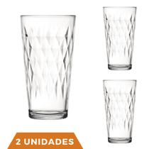 2 Copos Vitrage 350ml Agua Vidro Transparente Suco Nadir