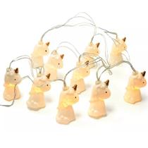 2 Cordão Fio De Luz Luminária 10 Led Unicórnio Decoração