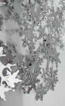 2 Cordões Flocos Neve Prata 1,8M Decoração Árvore Natal