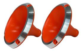2 corneta alumínio 11-25 cone curto boca rosca laranja - WG Cornetas