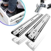 2 Corrediça Telescópica H40 45cm 1 PAR 450mm Reforçada Resistente 40KG Trilho Gaveta Móveis Armário