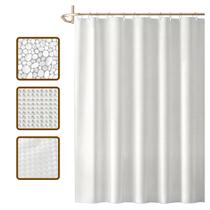 2 Cortina Box Banheiro 3D Antimofo Ganchos 180x180 Pev Vr