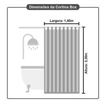 2 Cortina Box Banheiro Pvc Grossa Antimofo Ilhós Pt 140X230 2 Cortina Box Banheiro Pvc Grossa Antimofo Ilhós Pt 140X230
