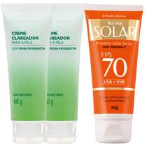 2 Creme Clareador Rosa Mosqueta + Protetor Solar com Vitasmina E 70 FPS