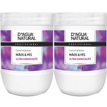 2 Creme Desodorante Hidratante Mãos Pés 680G D'agua natural