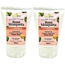 2 Creme Facial Rosa Mosqueta - Hidrata profundamente, Nutri, Clareia manchas, Revitalização da pele