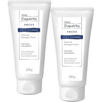 2 Creme Massagem Facial Com Ácido Hialurônico DaguaVita 200G