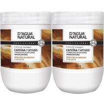 2 Creme Massagem Redutora Cafeína 7 Ativos 650G D'agua Natural