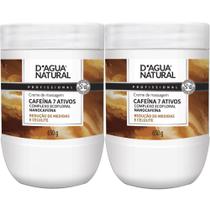 2 Creme Massagem Redutora Cafeína 7 Ativos 650G D'agua Natural