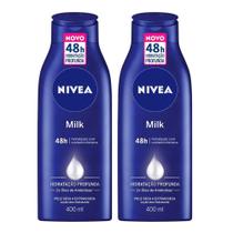 2 Cremes Nivea Milk Hidratante Corporal Pele Seca 2 x 400ml