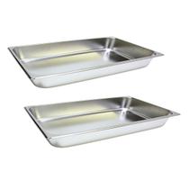 2 Cuba Gastronomica Inox 1/1 53x32,5x6,5cm Buffet Restaurante Comida Ke Home 3243-6