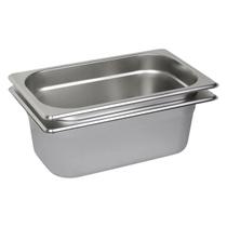 2 Cubas Gastronômica Buffet GN 1/4 100mm Aço Inox Sem Alça