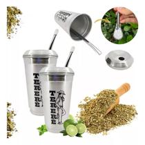 2 Cuias Copo Inox 350ml + 2 Bomba Lisa P/ Tereré Chimarrão 2 Cuias Copo Inox 350ml + 2 Bomba Lisa P/ Tereré Chimarrão