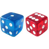 2 Dados 45mm (4,5cm) Jumbo Translúcido Vermelho E Azul
