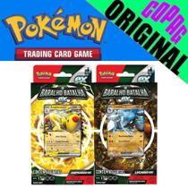 2 Decks Pokémon Baralho de Batalha Ampharos EX e Lucario EX Copag Cards Cartas Baralho