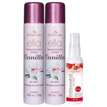 2 Desodorante Íntimo Ella Vanilla + 1 Desodorante Íntimo Intimament Mulher Morango 2 Desodorante Íntimo Ella Vanilla + 1 Desodorante Íntimo Intimament Mulher Morango